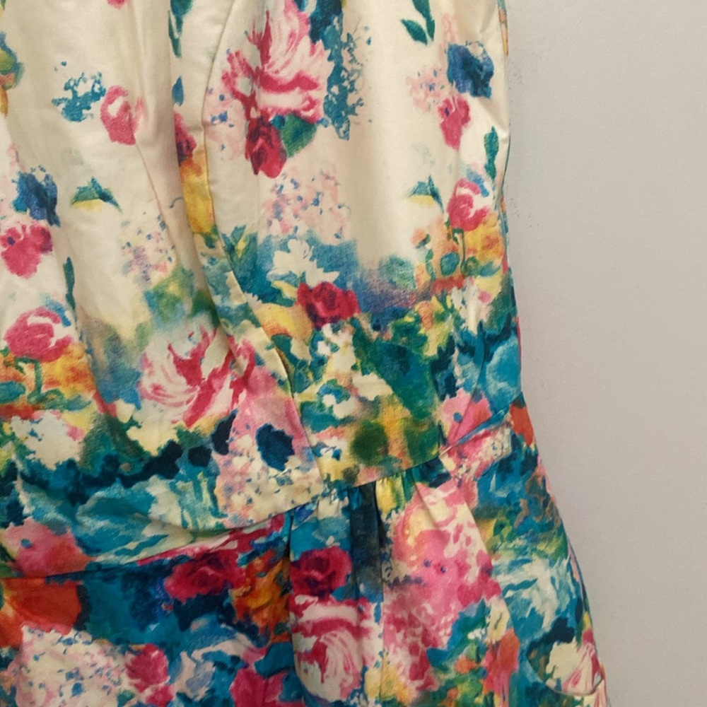 Anthropologie Maeve Tea Garden Sheath Dress Sleeveless Ivory Floral size 4 - Picture 12 of 13